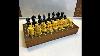 Exclusive Soviet Hand Carved Chess Set 70s Wooden Vintage Ussr Antique Knights